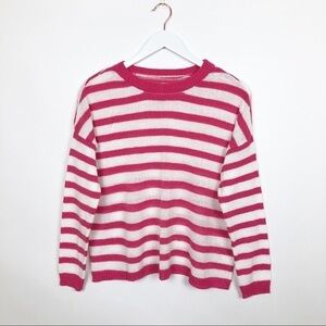 SO Striped Scoopneck Crewneck Sweater Top Size L